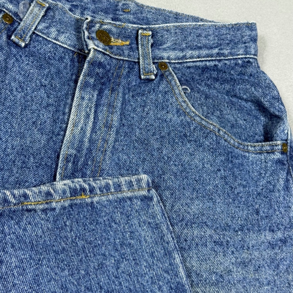 Lee Vintage High Waisted Mom Jeans Medium Wash Blue Tapered Leg Denim Pants
